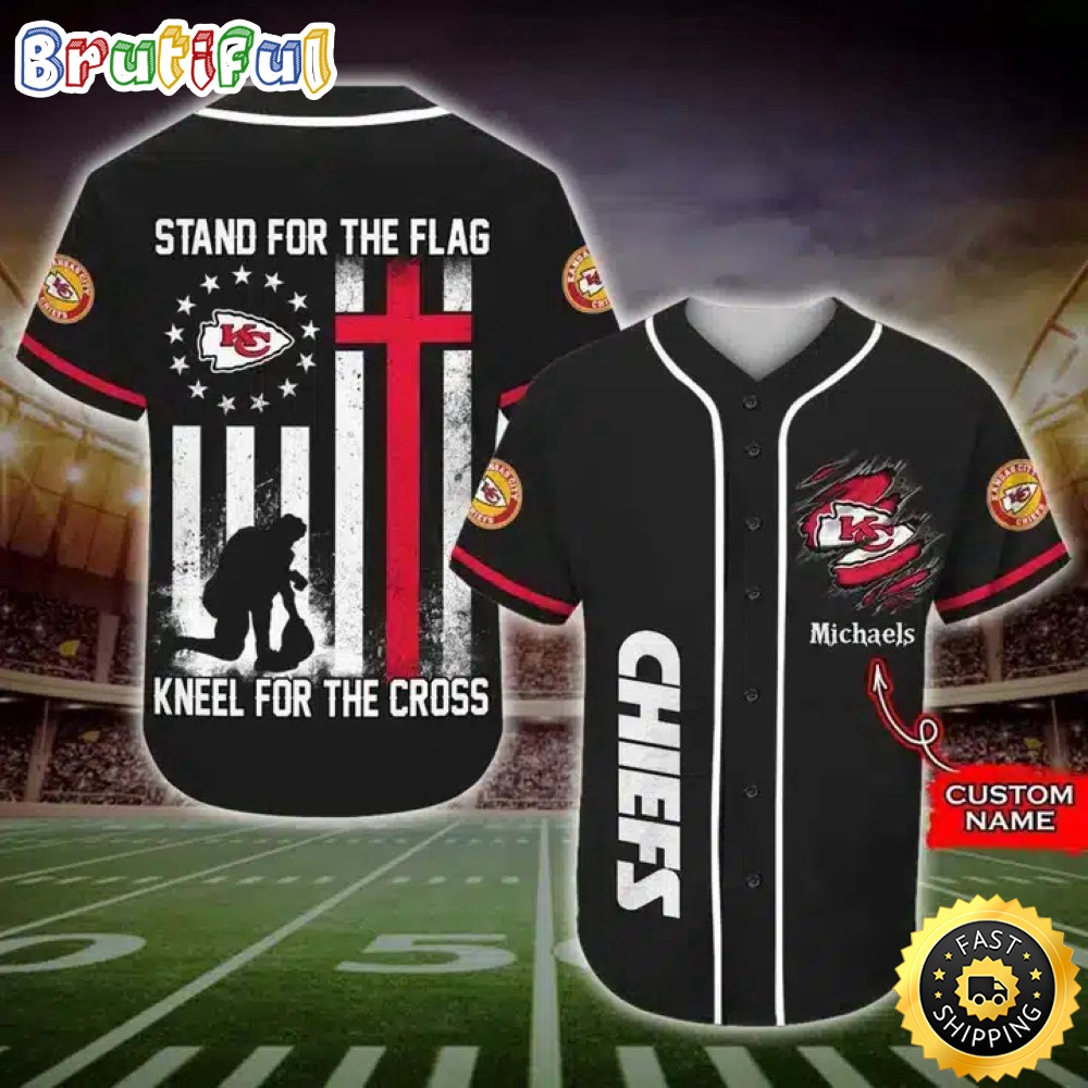 Personalized NFL Kansas City Chiefs Baseball Jersey Stand For The Flag Kneel For The Cross o5g9qu.jpg
