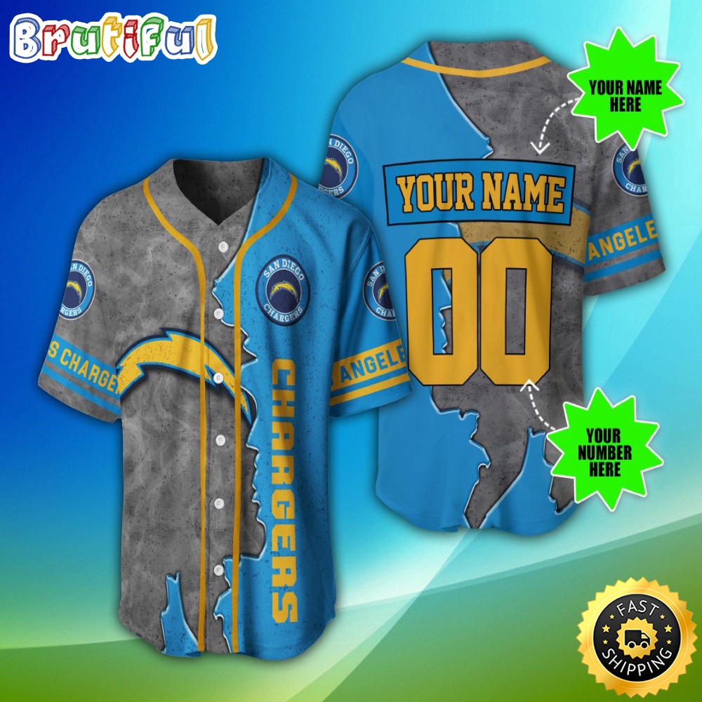 Personalized NFL Los Angeles Chargers Baseball Jersey Authentic Baseball Attire lnidr3.jpg