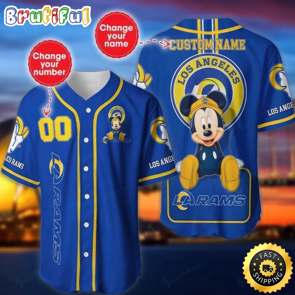 Personalized NFL Los Angeles Rams Baseball Jersey Mickey Mouse ufpj23.jpg