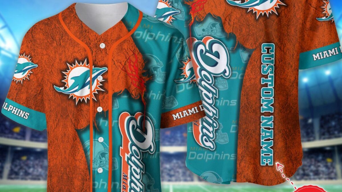 Personalized NFL Miami Dolphins Baseball Jersey Authentic Baseball
