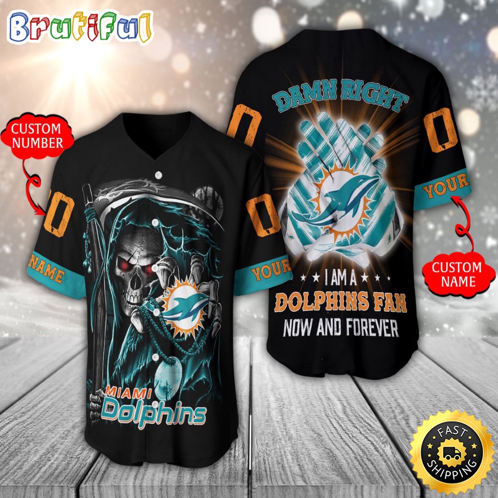 Personalized NFL Miami Dolphins Baseball Jersey Skull Damn Right qf9xnj.jpg