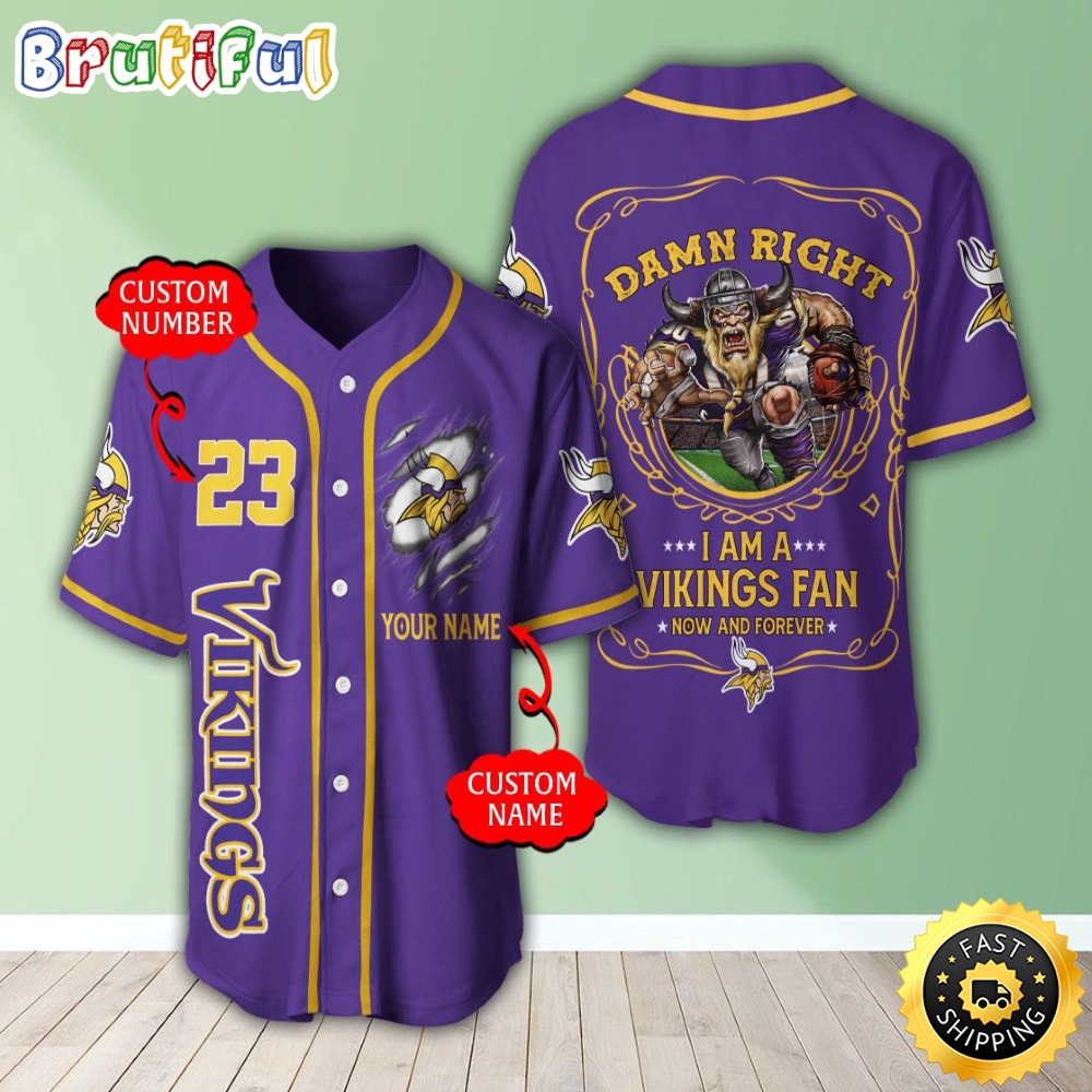 Personalized NFL Minnesota Vikings Baseball Jersey Dynamic Team Shirts e7vnzm.jpg