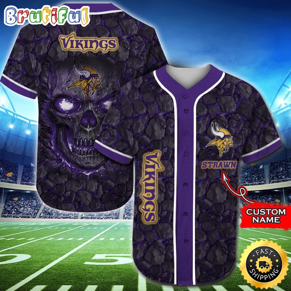 Personalized NFL Minnesota Vikings Baseball Jersey Essential Team Tops tism1a.jpg