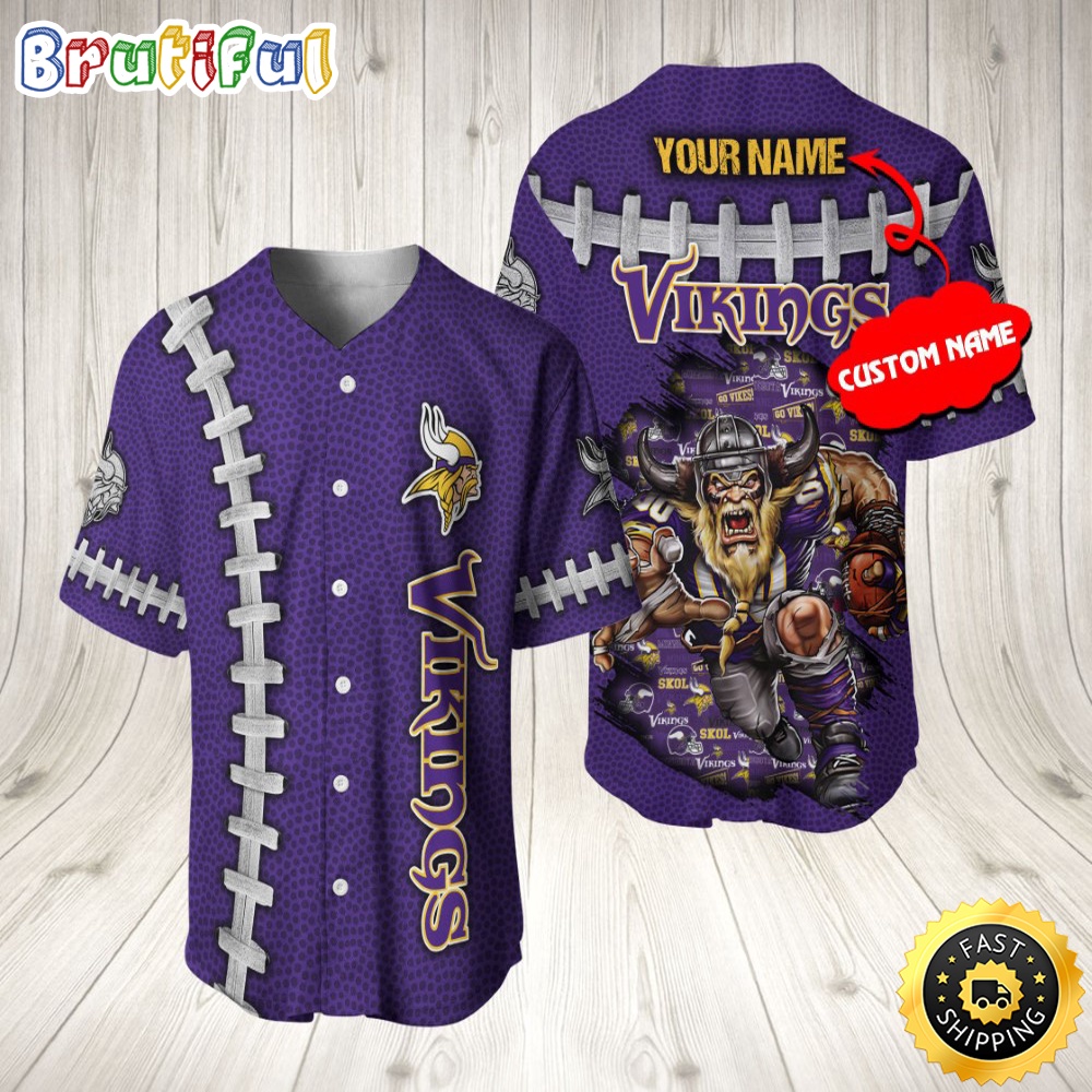 Personalized NFL Minnesota Vikings Baseball Jersey Vintage Baseball Gear ctoagv.jpg