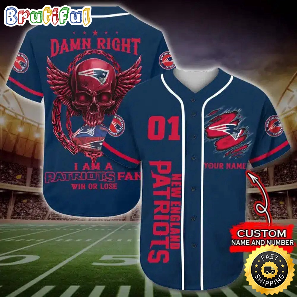 Personalized NFL New England Patriots Baseball Jersey Art Skull ukaze1.jpg