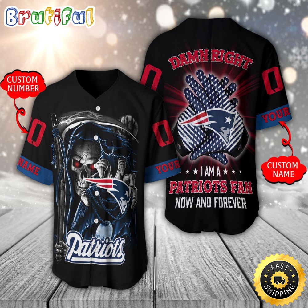 Personalized NFL New England Patriots Baseball Jersey Skull Damn Ri szztig.jpg