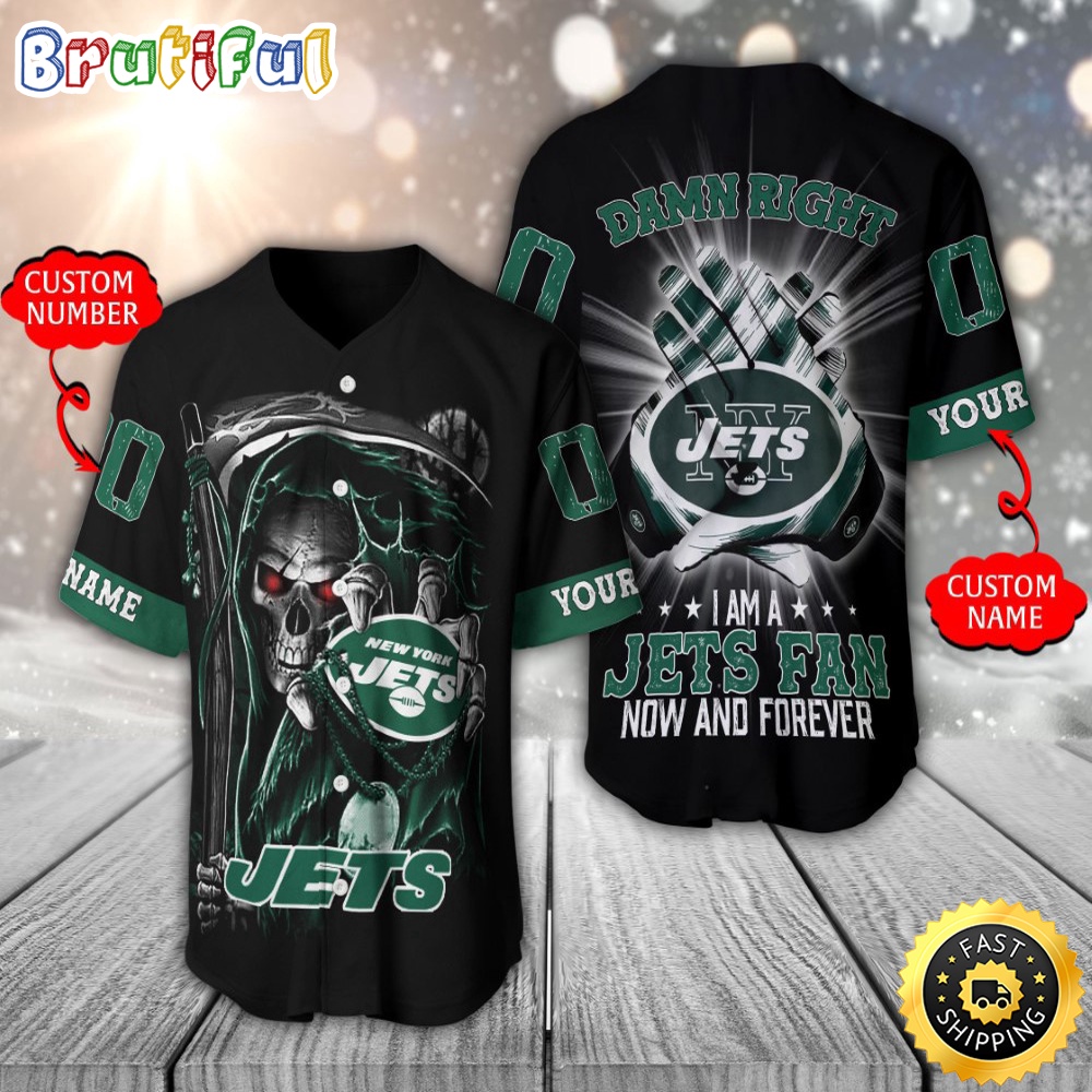 Personalized NFL New York Jets Baseball Jersey Skull Damn Right r1vnfc.jpg