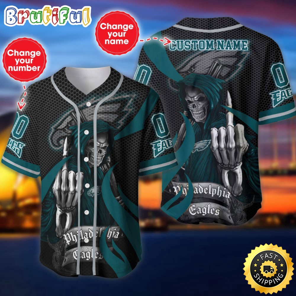 Personalized NFL Philadelphia Eagles Baseball Jersey Shirt The Reaper Art Skull yflwwa.jpg