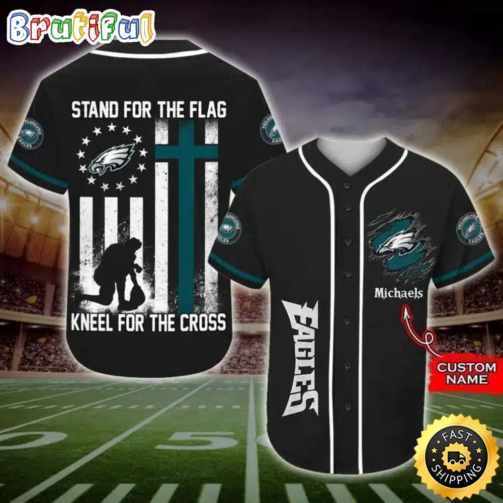 Personalized NFL Philadelphia Eagles Baseball Jersey Stand For The Flag Kneel For The Cross afcymn.jpg