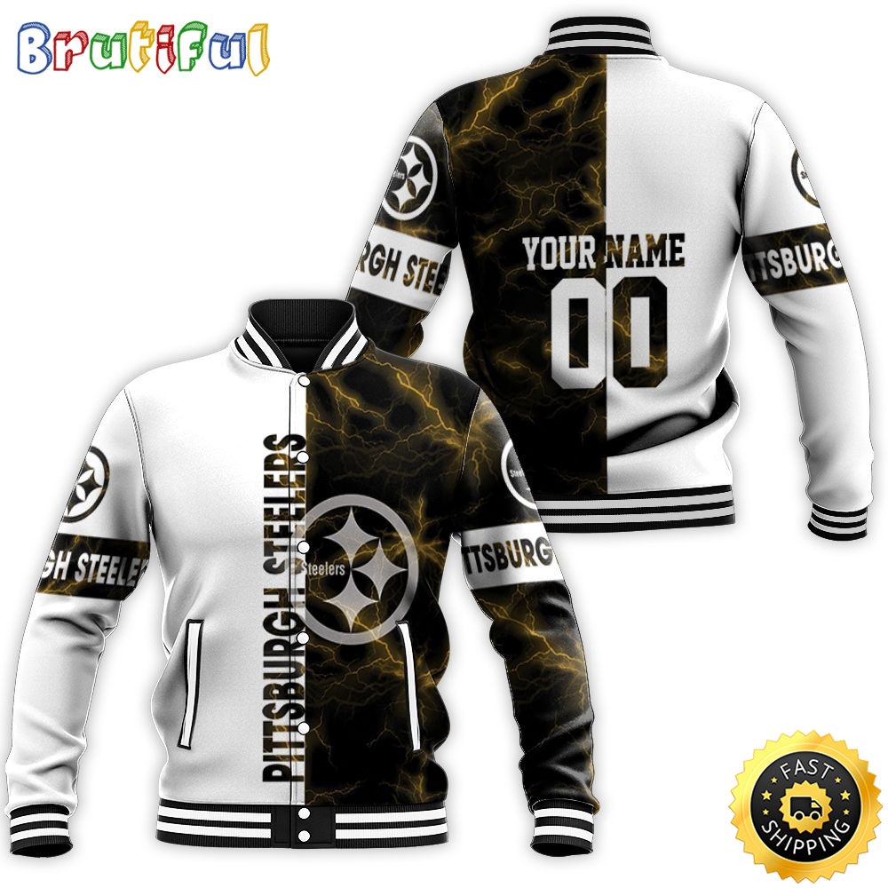 Personalized NFL Pittsburgh Steelers Yellow For Fans Baseball Jacket For Fans pnyavo.jpg