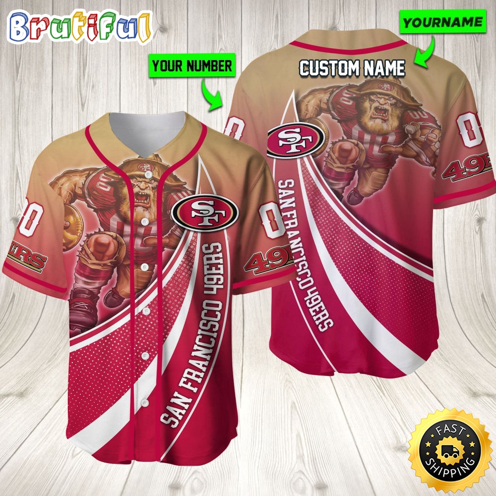 Personalized NFL San Francisco 49ers Baseball Jersey Mascot Art z5opyt.jpg