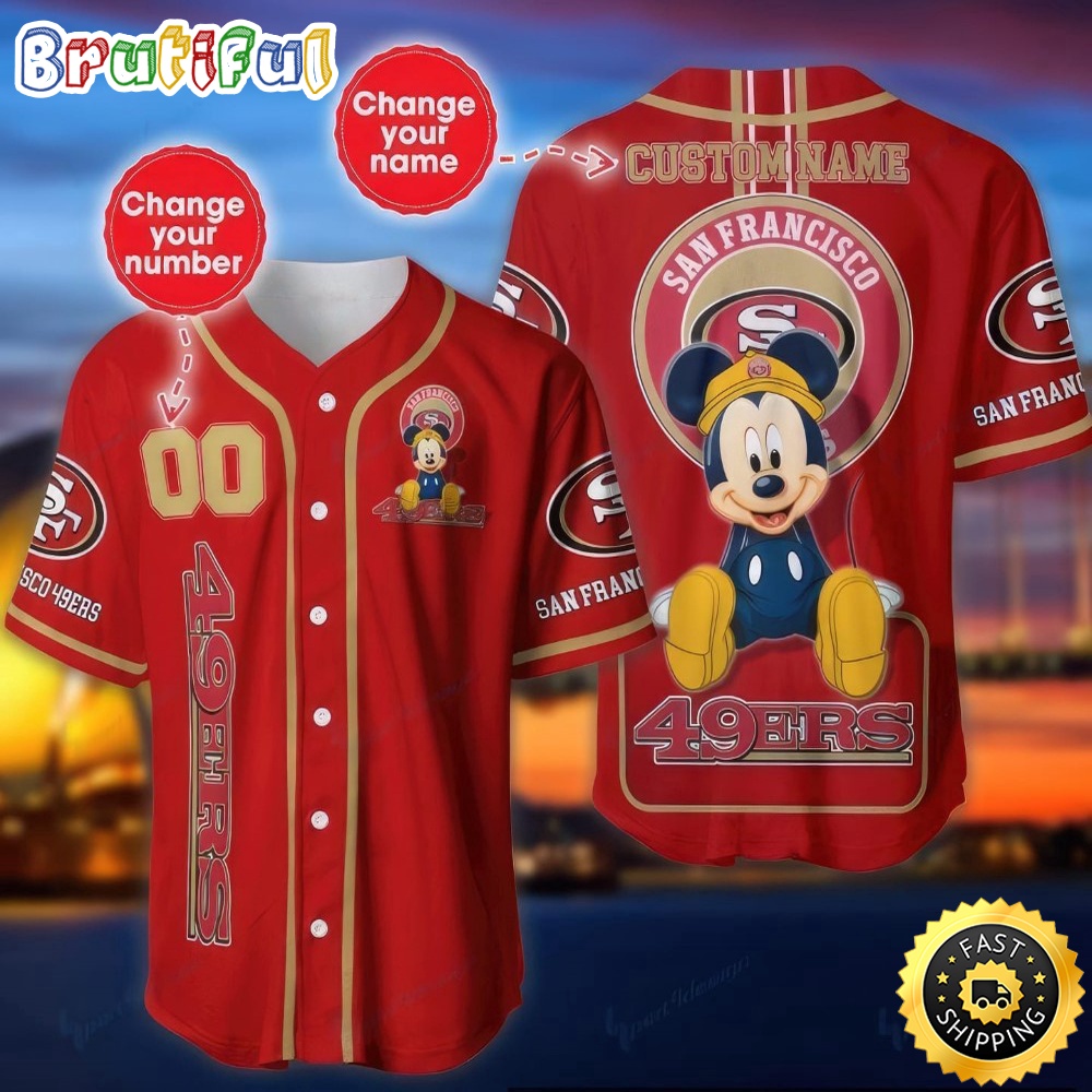 Personalized NFL San Francisco 49ers Baseball Jersey Mickey Mouse mdmqsq.jpg
