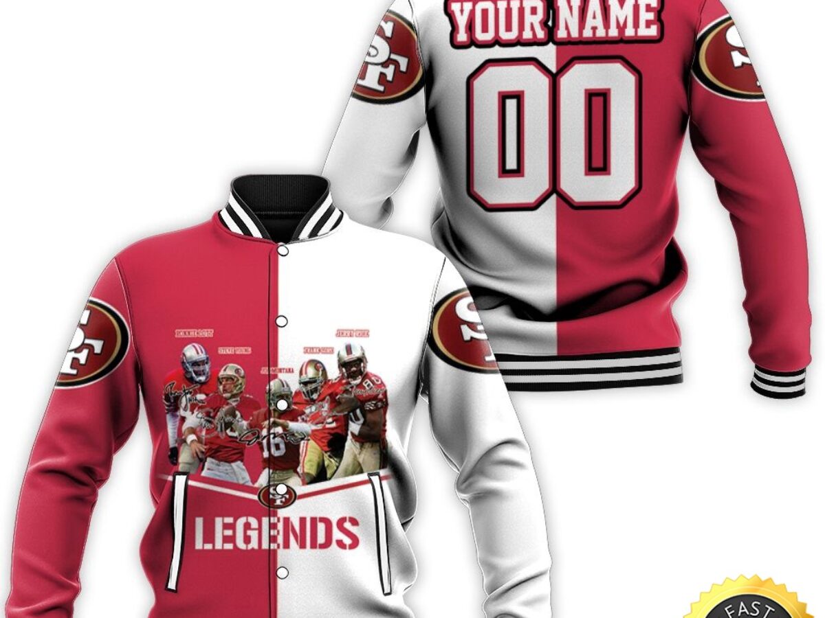 Personalized NFL San Francisco 49ers Legends Baseball Jacket For Fans