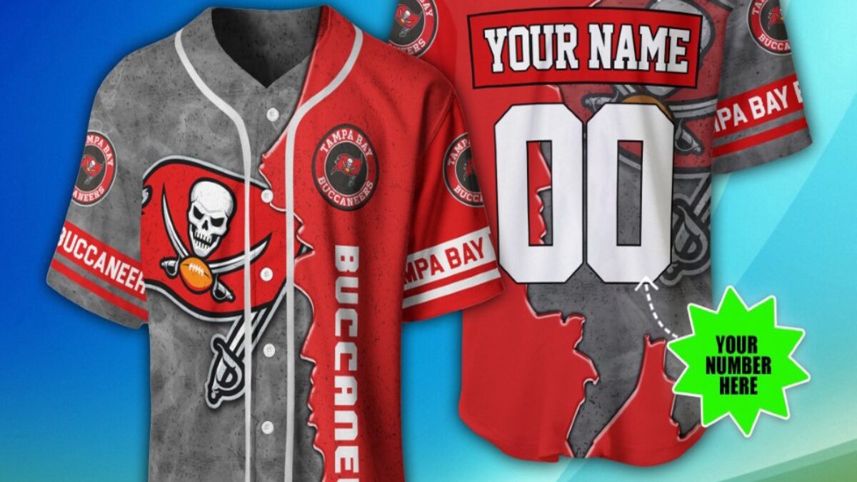 Personalized NFL Tampa Bay Buccaneers Baseball Jersey Casual