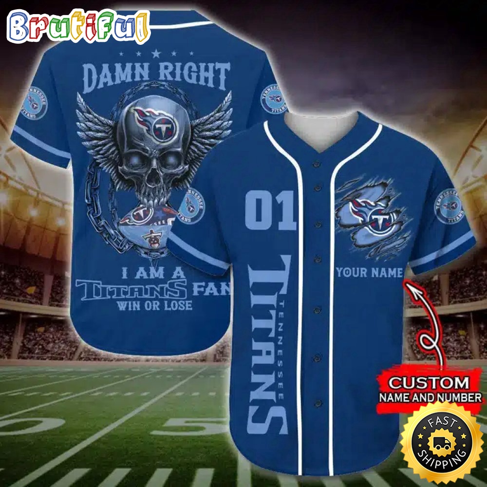 Personalized NFL Tennessee Titans Baseball Jersey Art Skull rswtqn.jpg
