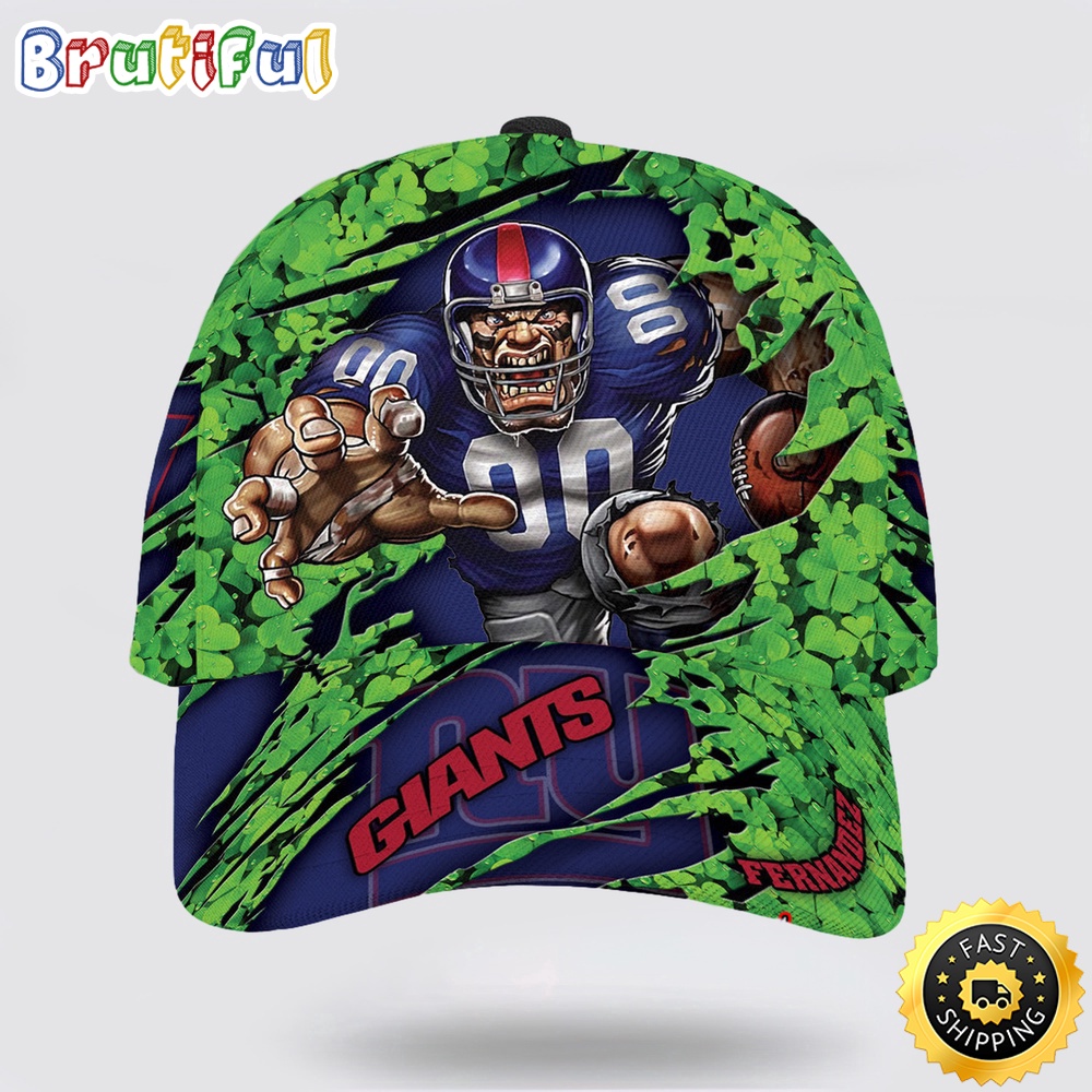 Personalized New York Giants Mascot St Patrick Day All Over Print Baseball Cap 1 pi3m7t.jpg