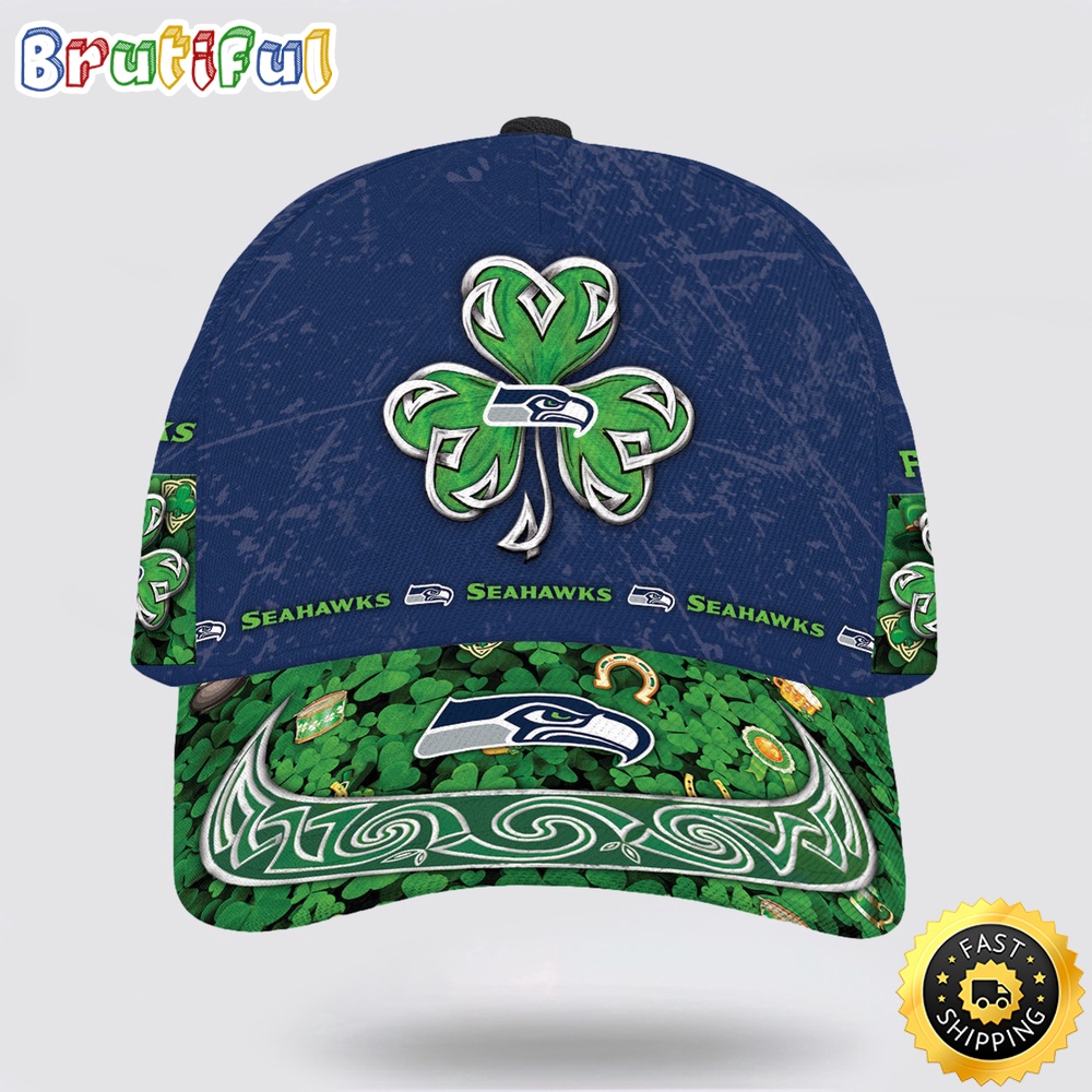 Personalized Seattle Seahawks St Patrick Day All Over Print Baseball Cap 1 lsrgma.jpg