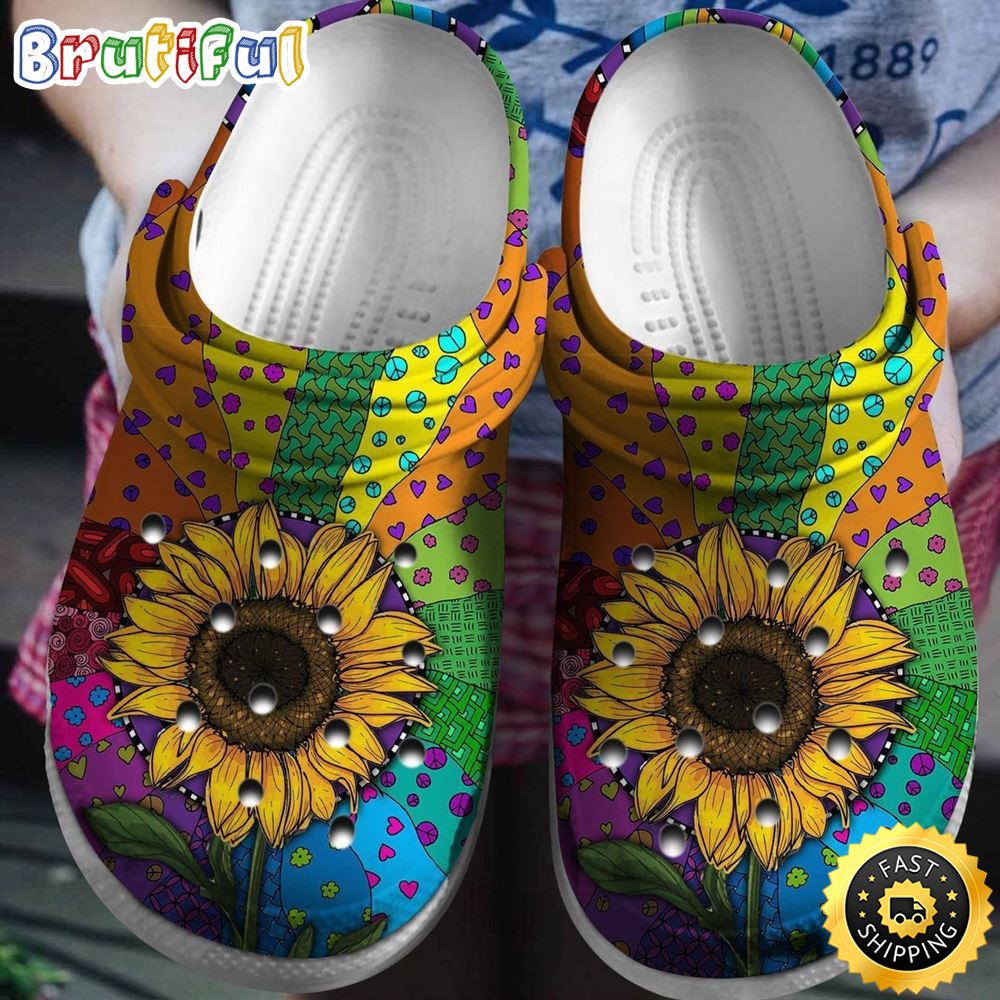 Sunflower Hippie Colorful Outdoor Shoes Custom Shoe Gifts For Girls dbn1xh.jpg