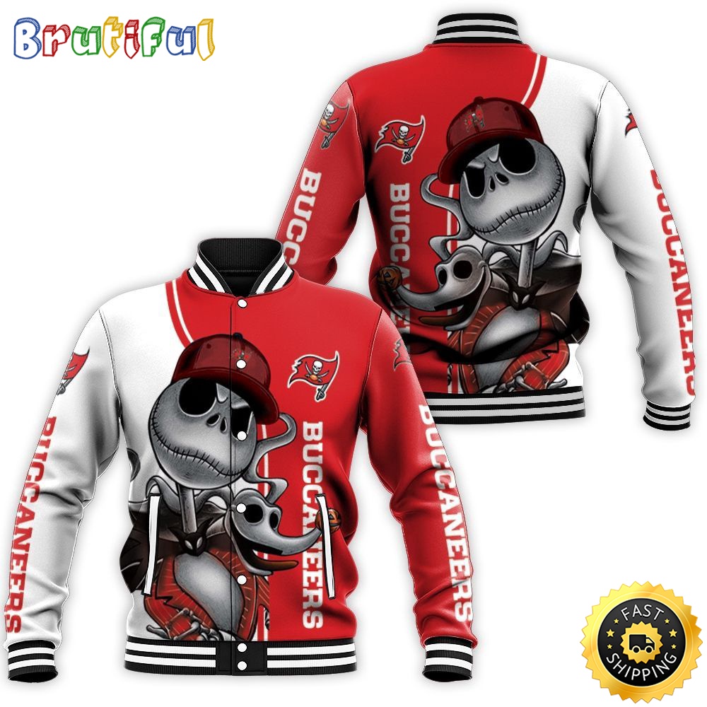 Tampa Bay Buccaneers Baseball Jacket Jack Skellington And Zero a6vwig.jpg