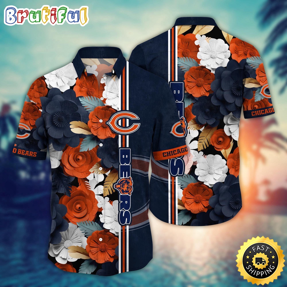 Chicago Bears Hawaii Shirt  Flower Laid Back Hawaiian Charm