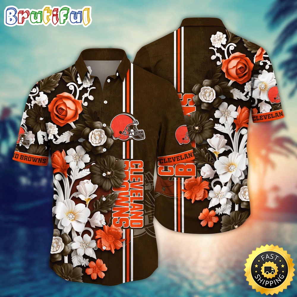 Cleveland Browns Hawaii Shirt  Flower Aloha Shirt For Football Fans