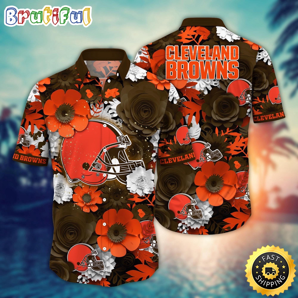 Cleveland Browns Hawaii Shirt  Flower Colorful Coastal Wear