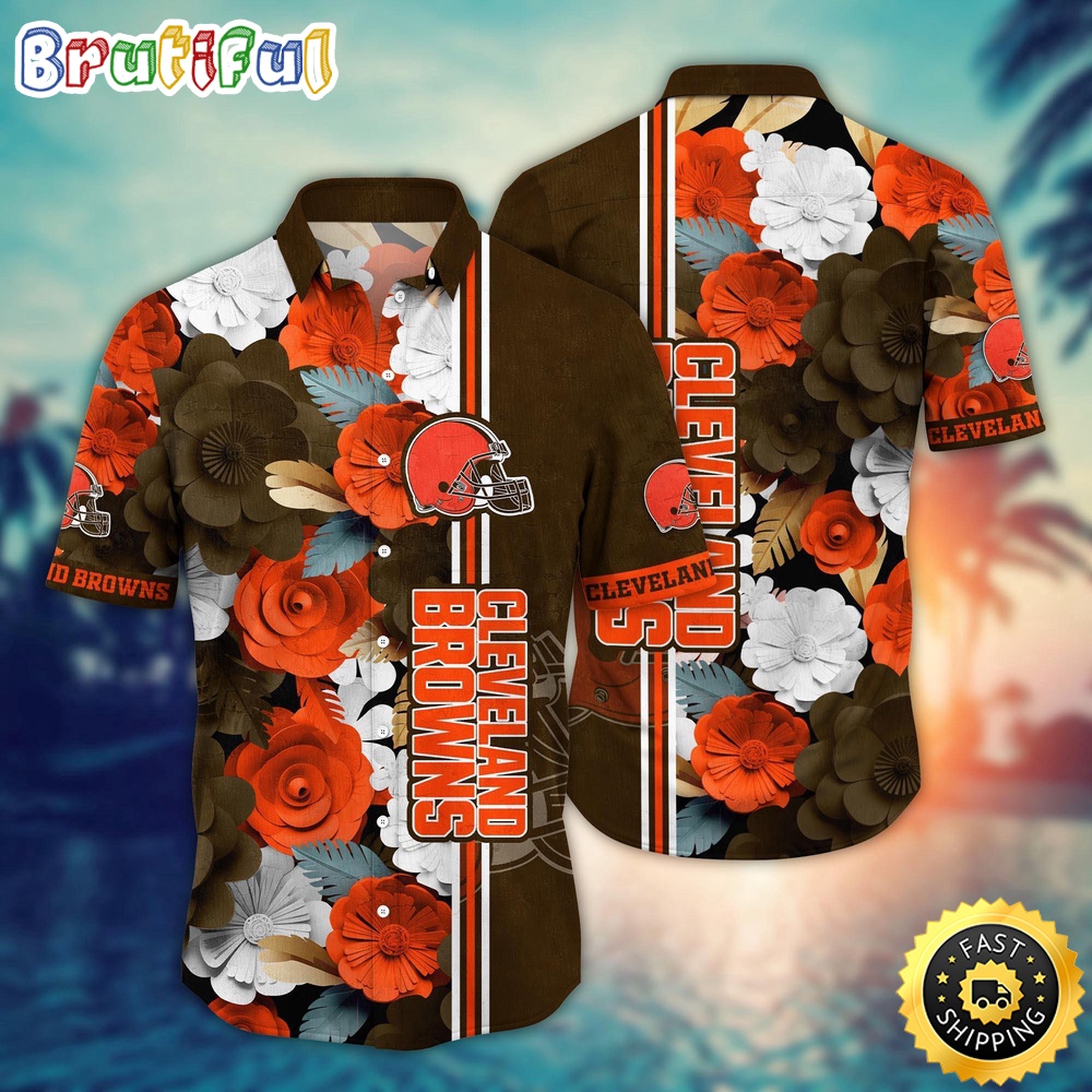 Cleveland Browns Hawaii Shirt  Flower Laid Back Hawaiian Charm