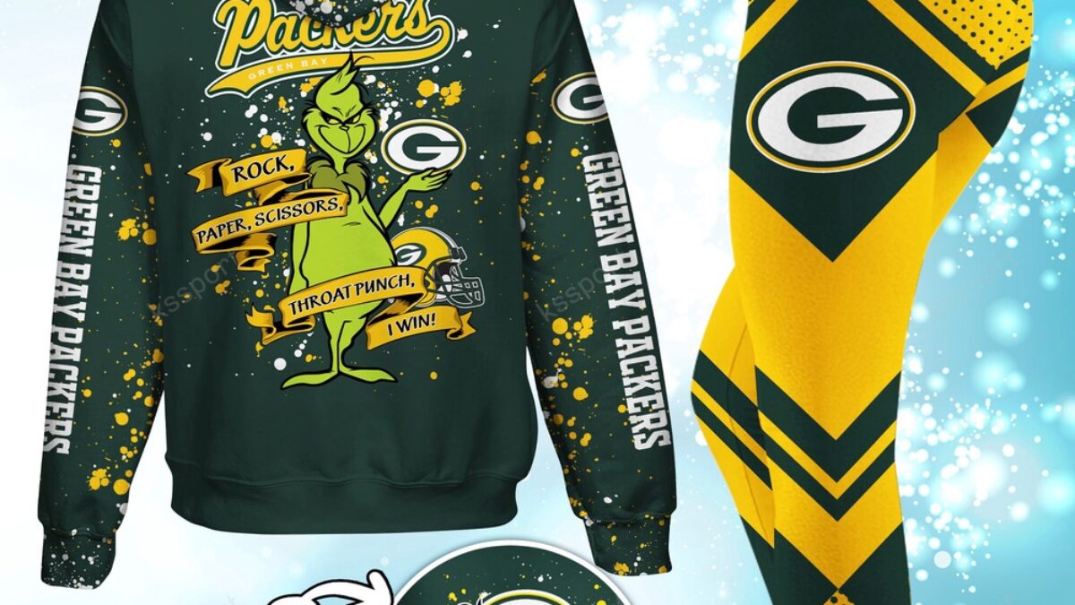 Custom NFL Green Bay Packers Hoodie Leggings The Grinch Hoodie