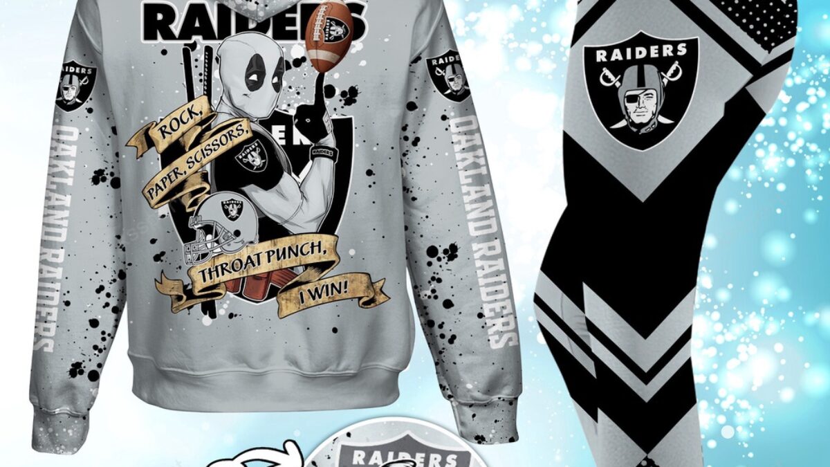 Custom NFL Las Vegas Raiders Hoodie Leggings Rock Paper Scissors