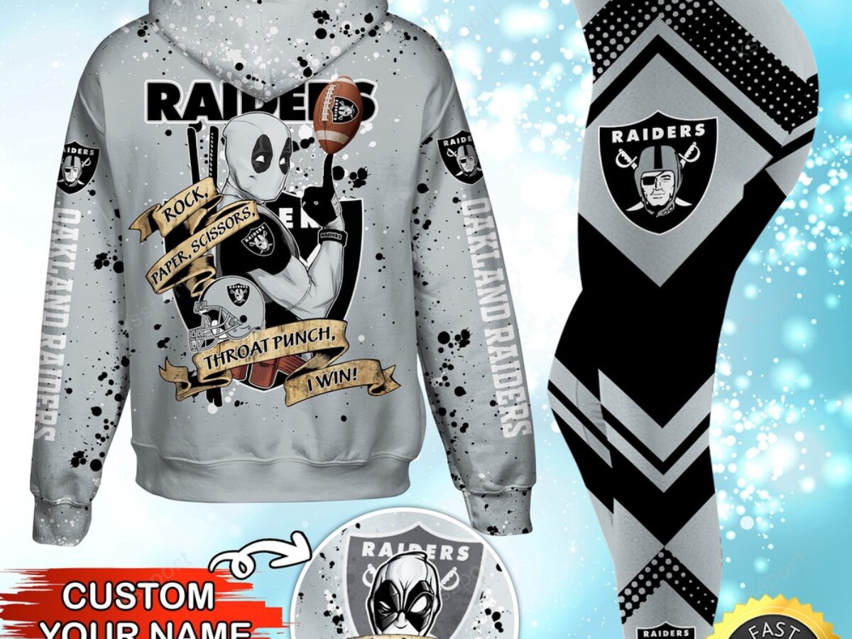 Custom NFL Las Vegas Raiders Hoodie Leggings Rock Paper Scissors