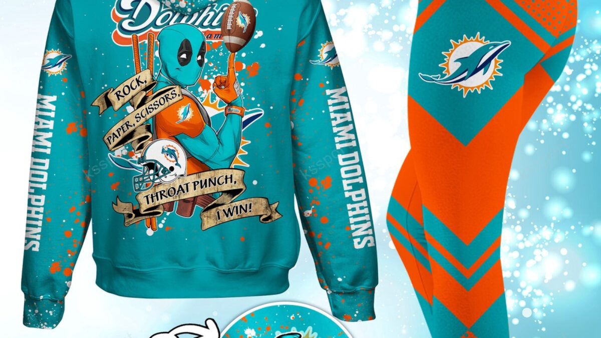 Custom NFL Miami Dolphins Hoodie Leggings Rock Paper Scissors