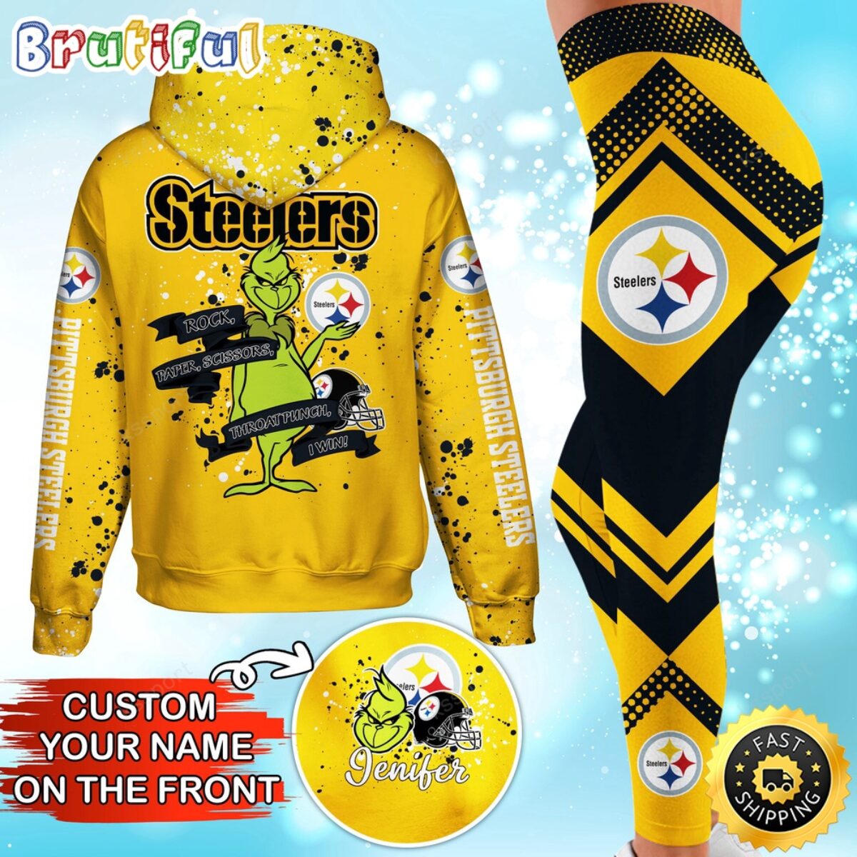 Custom NFL Pittsburgh Steelers Hoodie Leggings The Grinch Hoodie