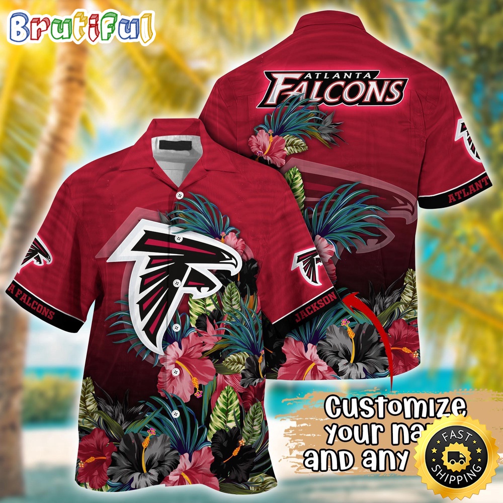 Customized NFL Atlanta Falcons Hawaii Shirt Tropical Flower Aloha Shirt