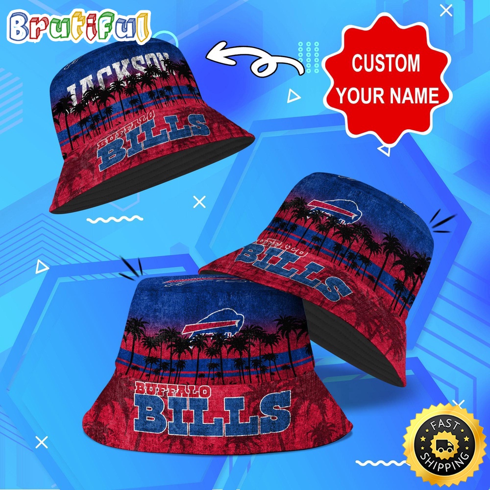 Customized NFL Buffalo Bills Bucket Hat Palm Tree NFL Bucket Hat