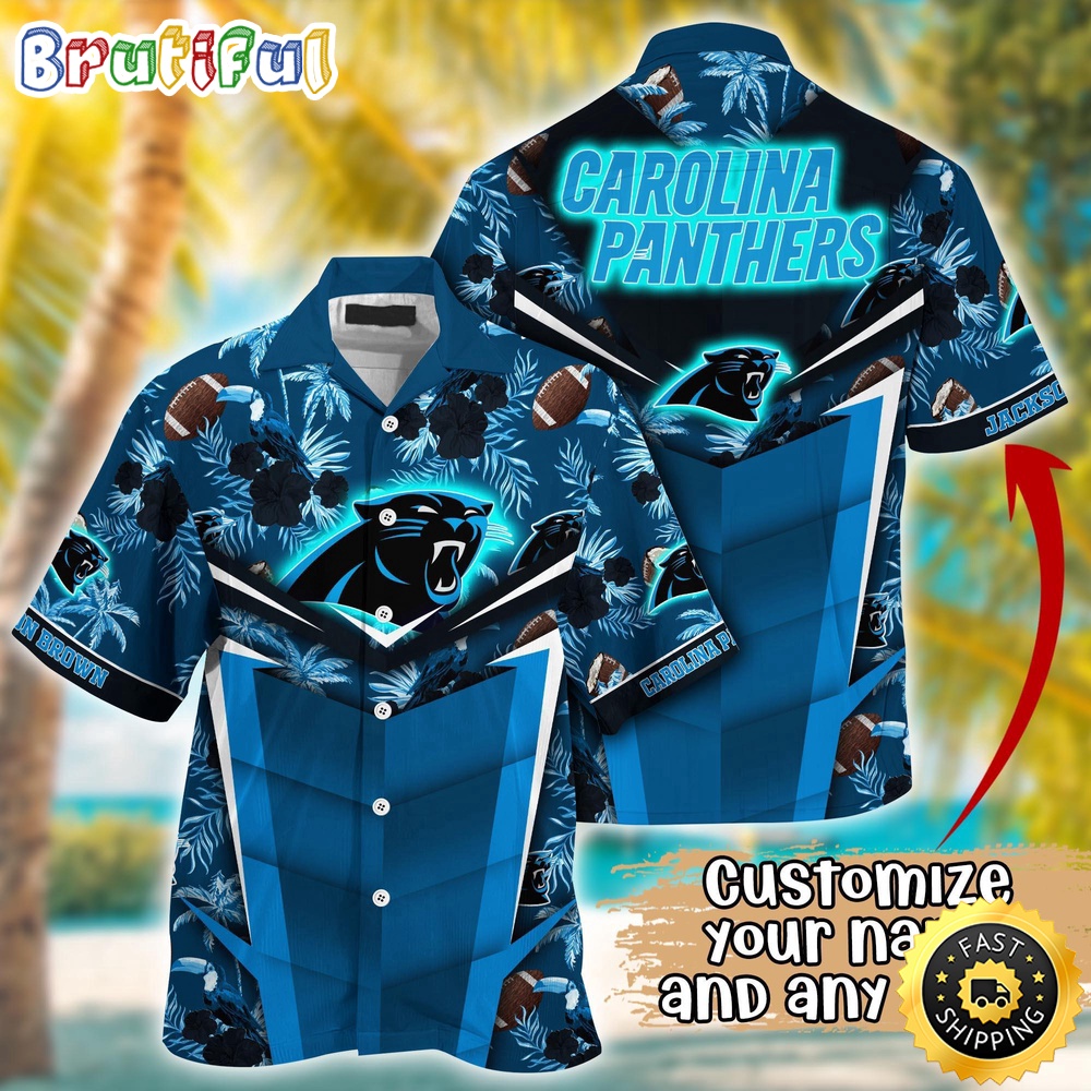Customized NFL Carolina Panthers Hawaiian Shirt Summer Football Aloha Shirt For Fans