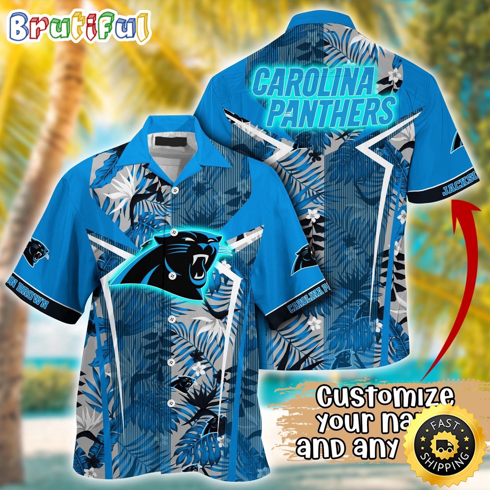 Customized NFL Carolina Panthers Hawaiian Shirt Summer Football Tropical Shirt