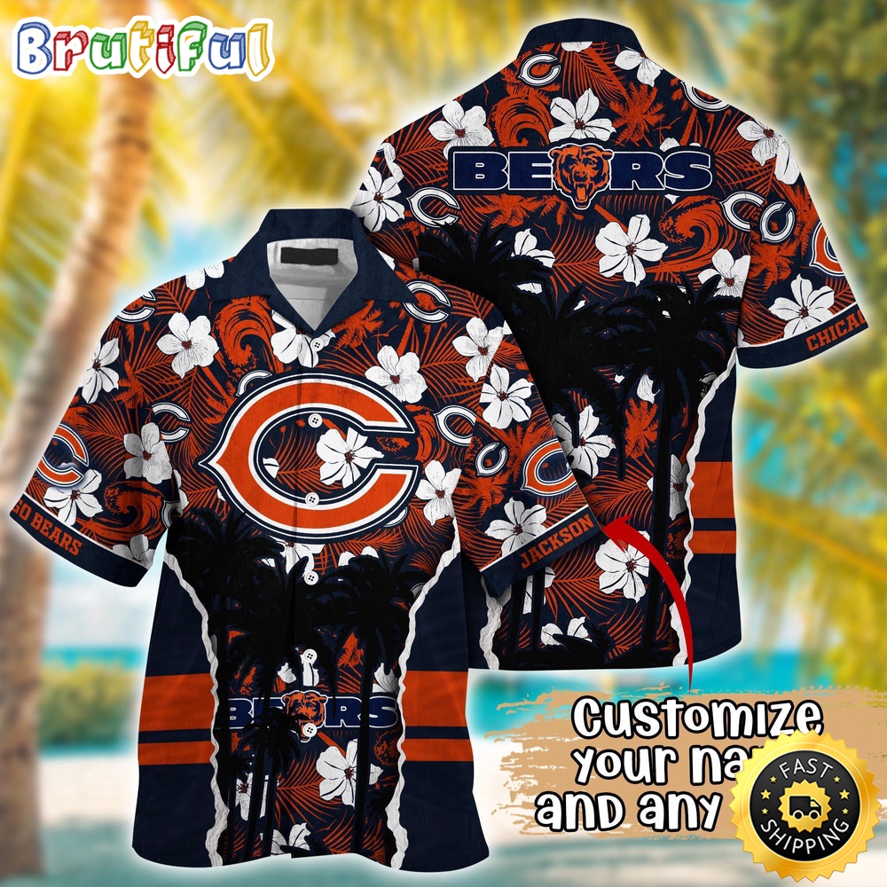 Customized NFL Chicago Bears Hawaii Shirt Palm Tree Aloha Shirt