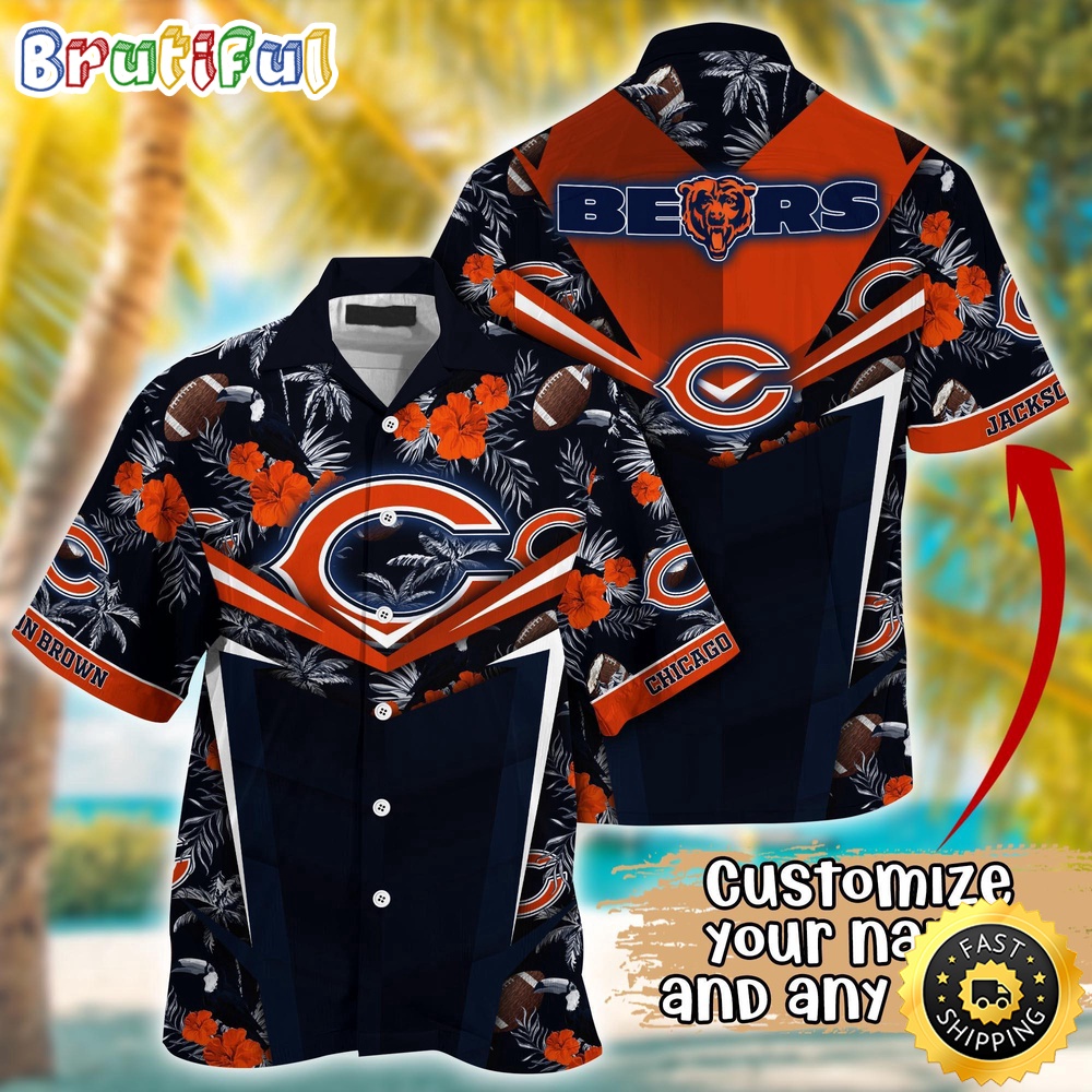 Customized NFL Chicago Bears Hawaiian Shirt Summer Football Aloha Shirt For Fans