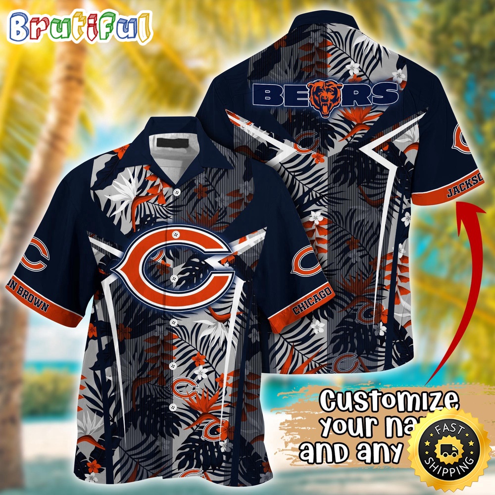 Customized NFL Chicago Bears Hawaiian Shirt Summer Football Tropical Shirt