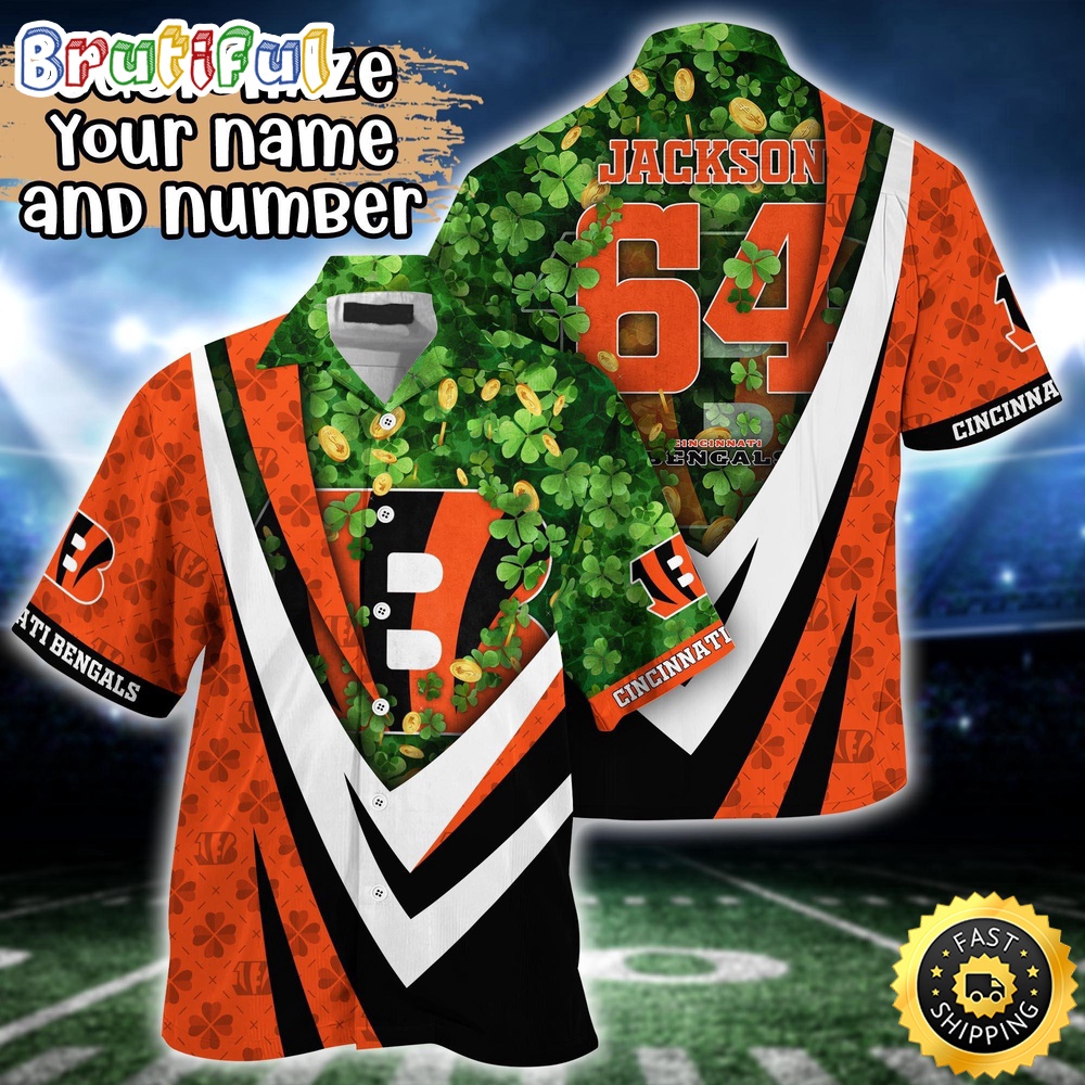 Customized NFL Cincinnati Bengals Hawaii Shirt St Patricks Day Aloha Shirt