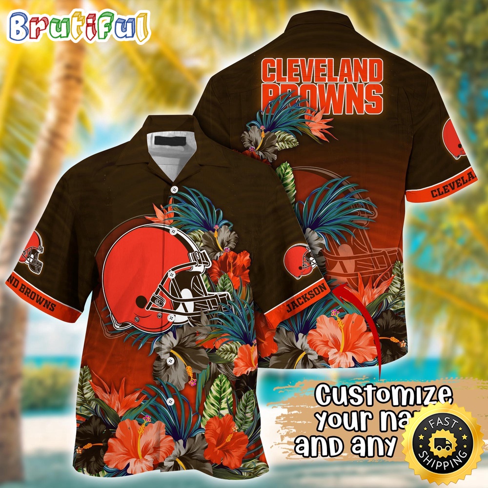 Customized NFL Cleveland Browns Hawaii Shirt Tropical Flower Aloha Shirt