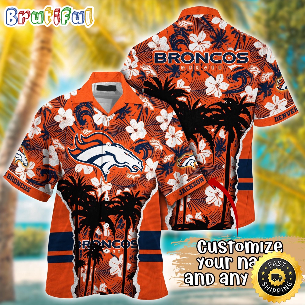 Customized NFL Denver Broncos Hawaii Shirt Palm Tree Aloha Shirt