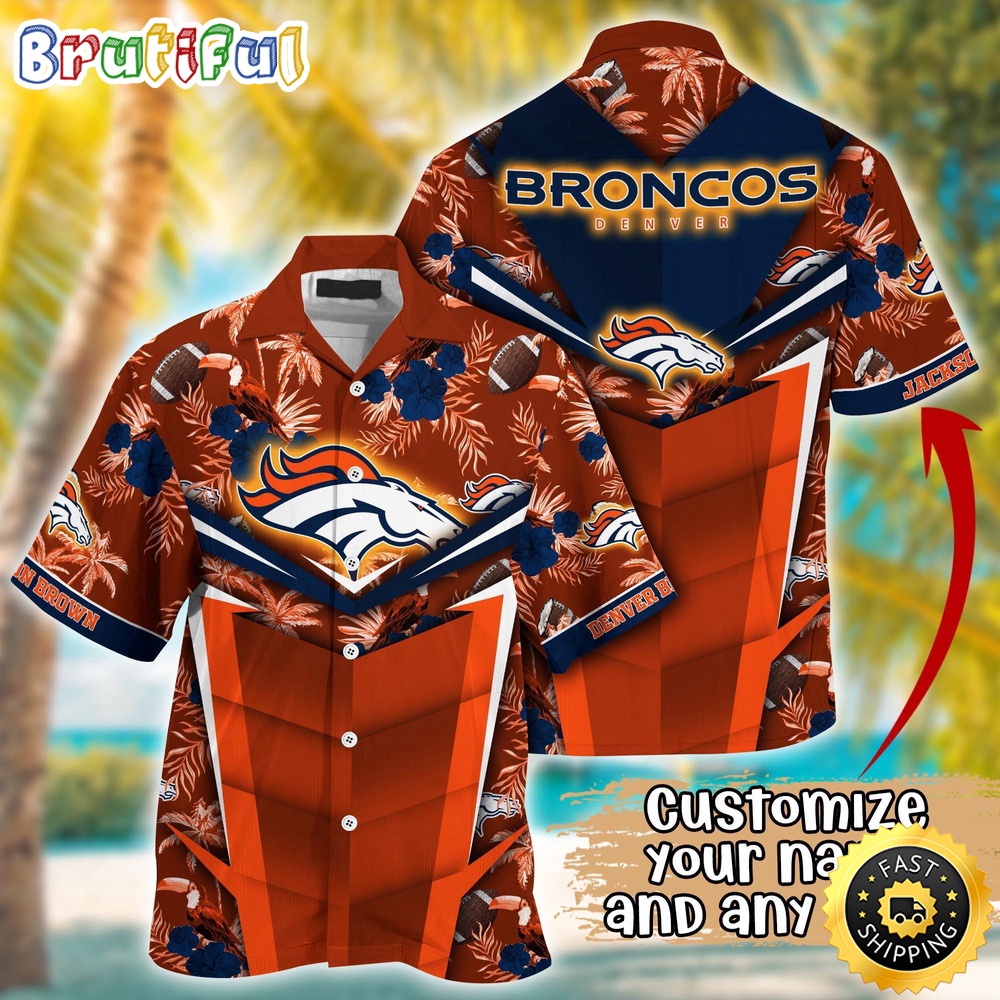 Customized NFL Denver Broncos Hawaiian Shirt Summer Football Aloha Shirt For Fans