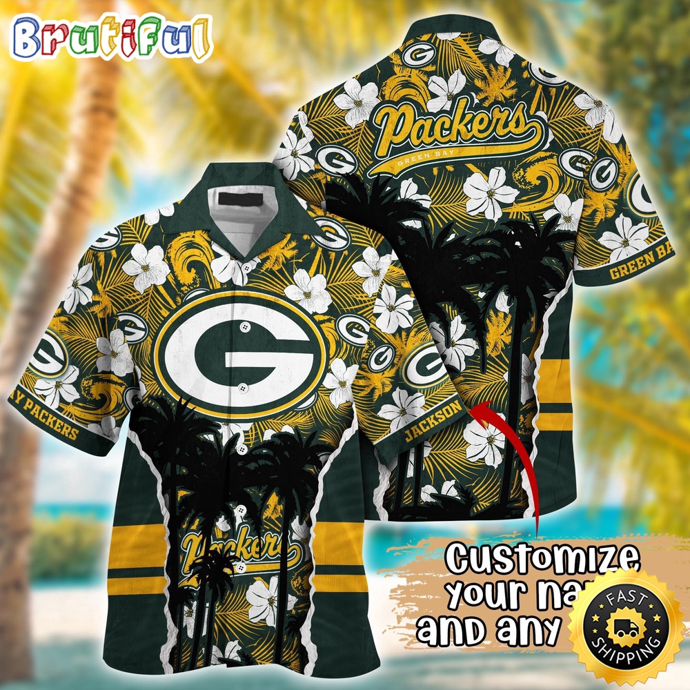 Customized NFL Green Bay Packers Hawaii Shirt Palm Tree Aloha Shirt
