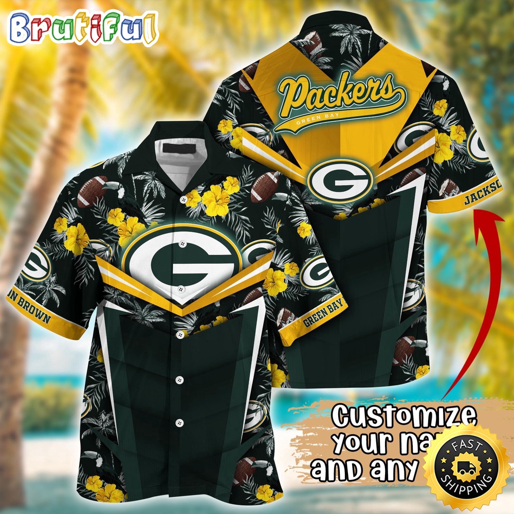 Customized NFL Green Bay Packers Hawaiian Shirt Summer Football Aloha Shirt For Fans