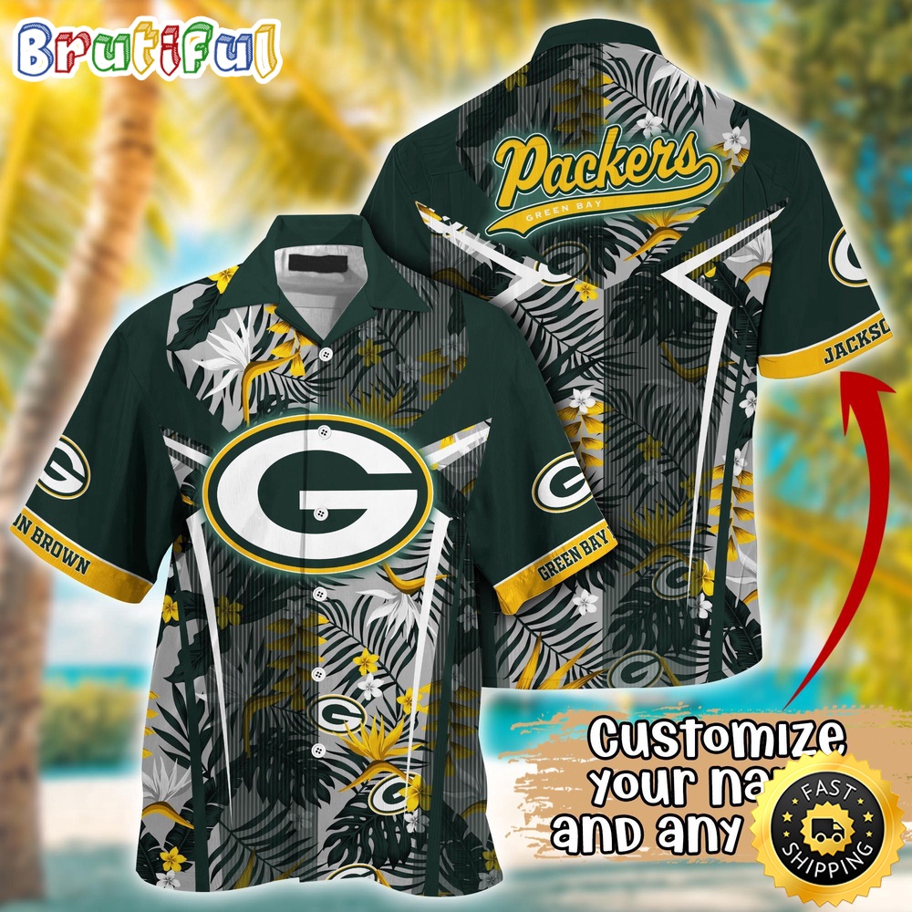 Customized NFL Green Bay Packers Hawaiian Shirt Summer Football Tropical Shirt
