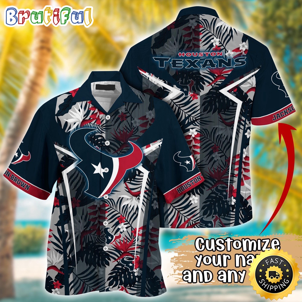 Customized NFL Houston Texans Hawaiian Shirt Summer Football Tropical Shirt