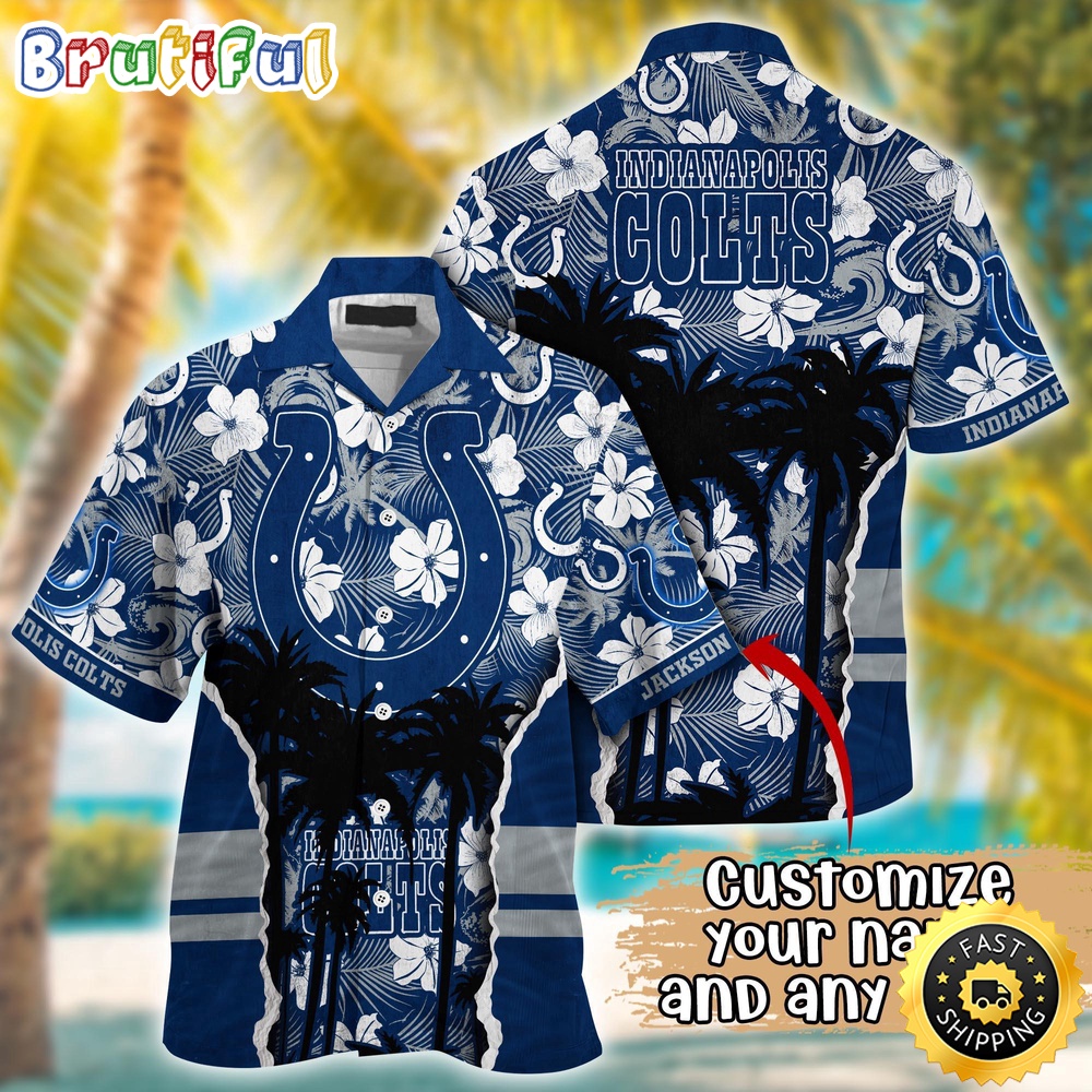 Customized NFL Indianapolis Colts Hawaii Shirt Palm Tree Aloha Shirt