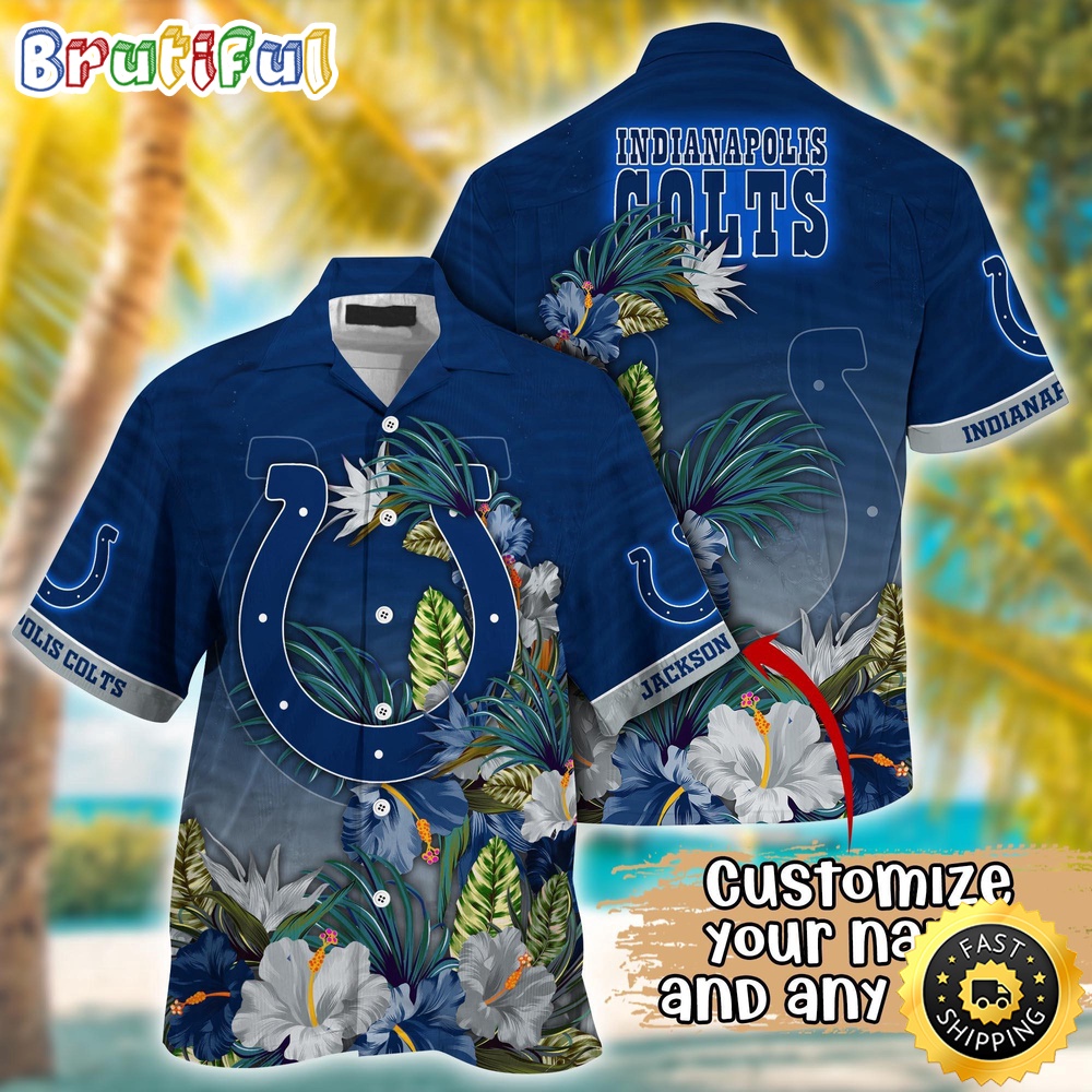 Customized NFL Indianapolis Colts Hawaii Shirt Tropical Flower Aloha Shirt