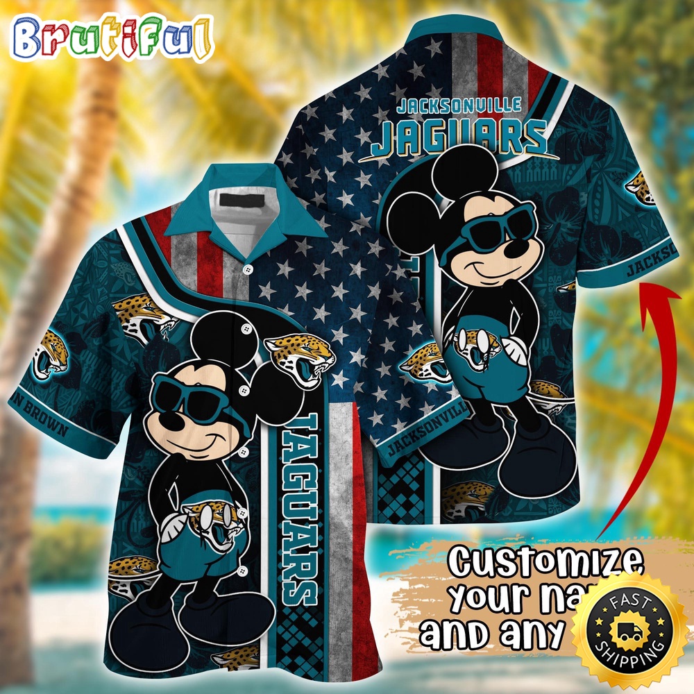 Customized NFL Jacksonville Jaguars Hawaiian Shirt Mickey Mouse Tropical Shirt